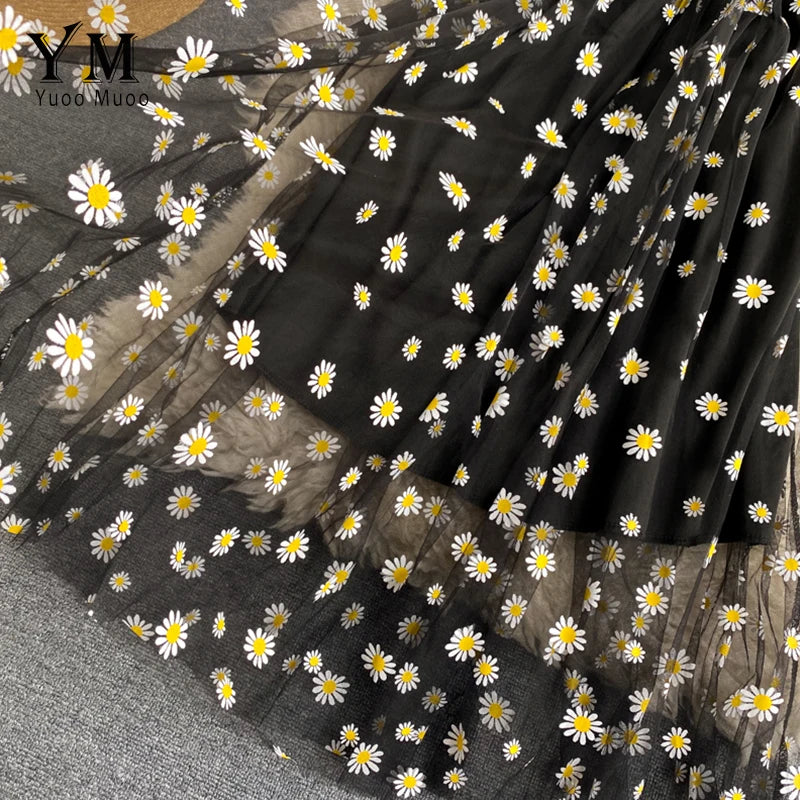 Korean Fashion Daisy Flower Print Dress