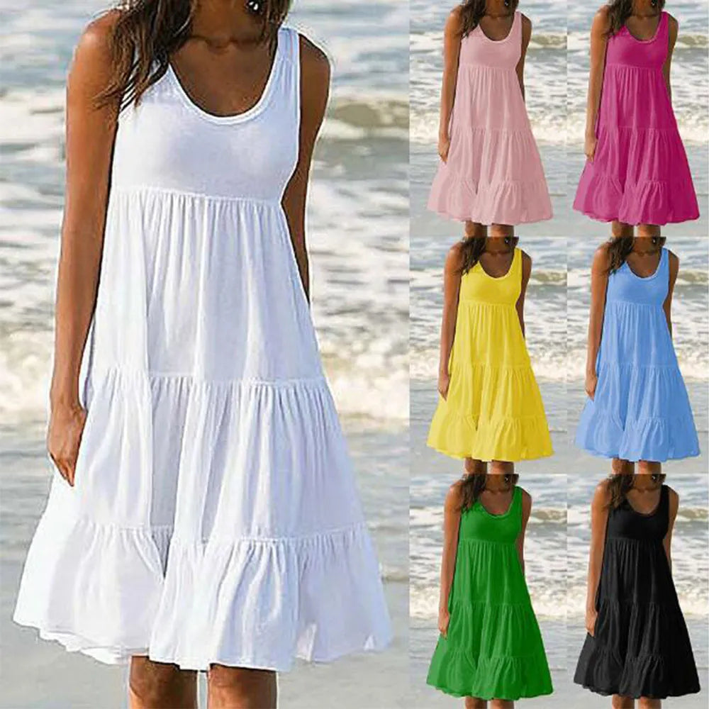 Sleeveless Ruffles Sundress
