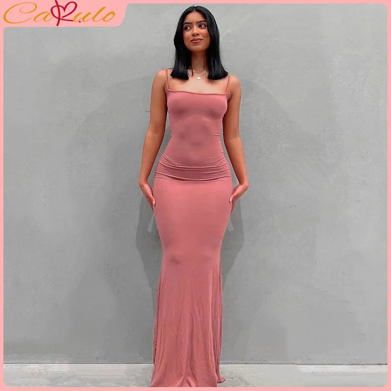 Satin Slip Sleeveless Backless Dress