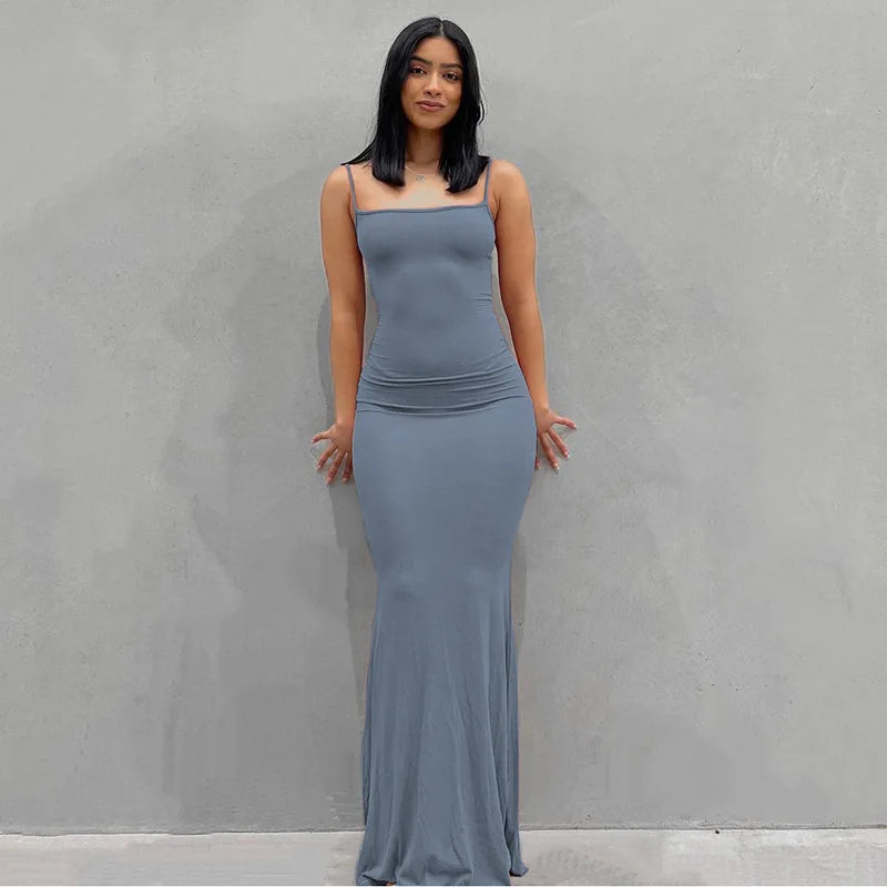 Satin Slip Sleeveless Backless Dress