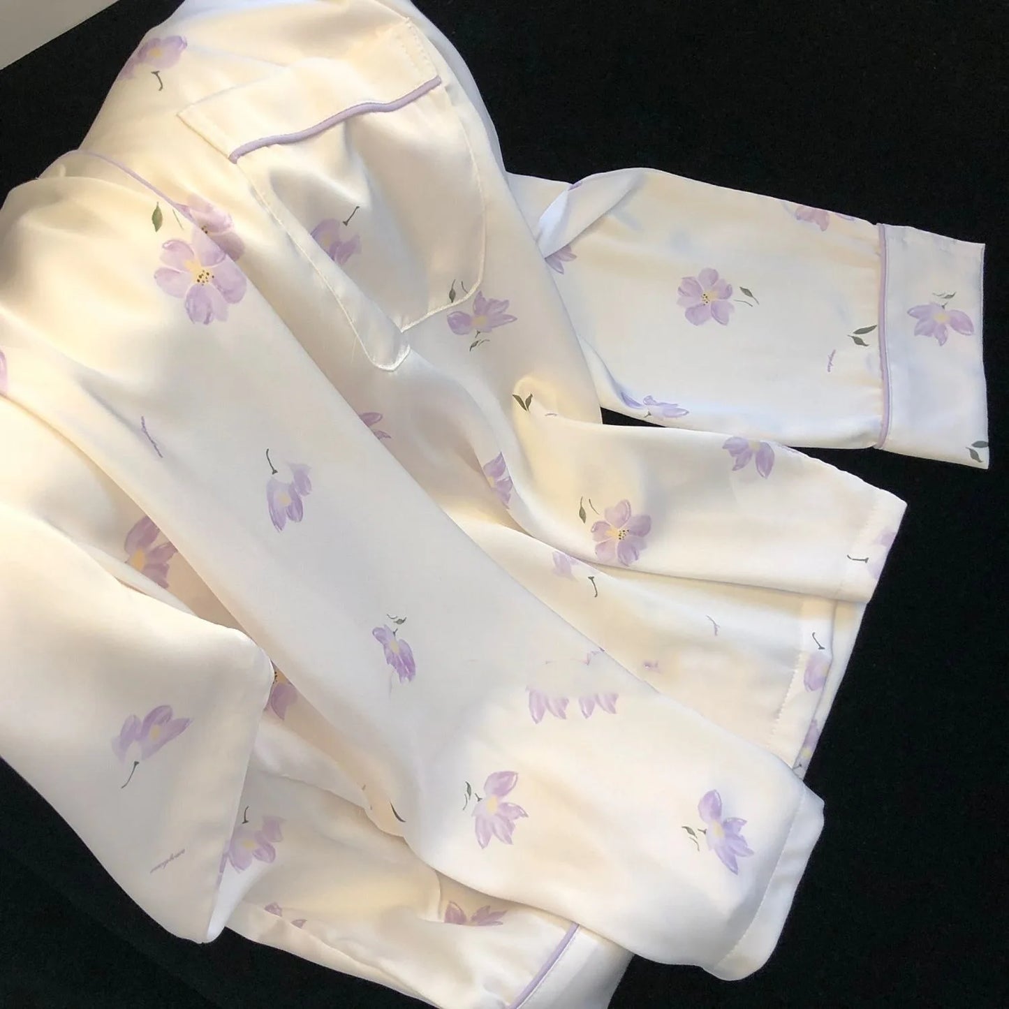 Ice Silk 2 Pieces Pajamas